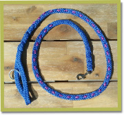 Puppy lijn in 8 mm blauw met rose sierband en baby musketon, lengte 130 cm 1 9 2013 